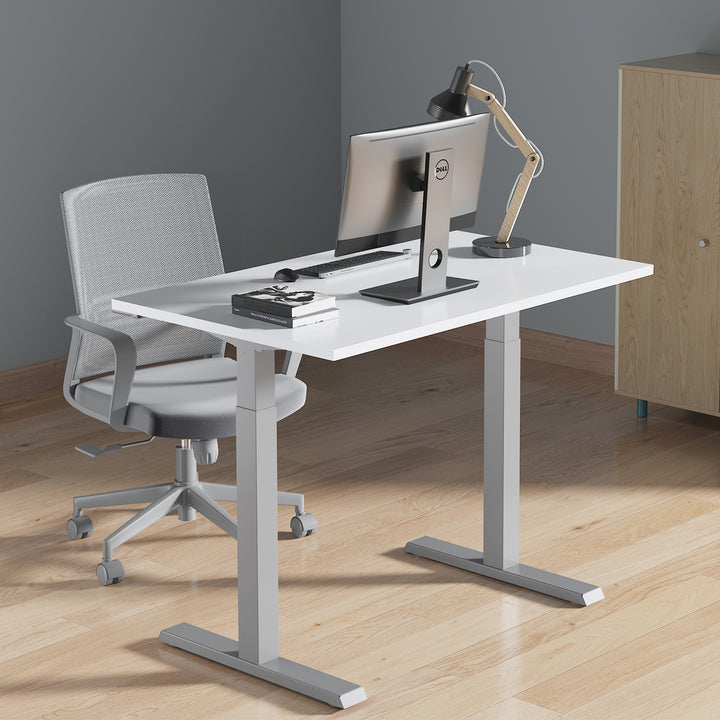 Ergo Office ER-402 W Telaio della scrivania con regolazione manuale dell'altezza, max 70 kg, altezza massima 130 cm, senza piano d'appoggio, bianco