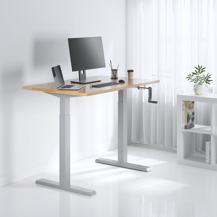 Ergo Office ER-402 W Telaio della scrivania con regolazione manuale dell'altezza, max 70 kg, altezza massima 130 cm, senza piano d'appoggio, bianco
