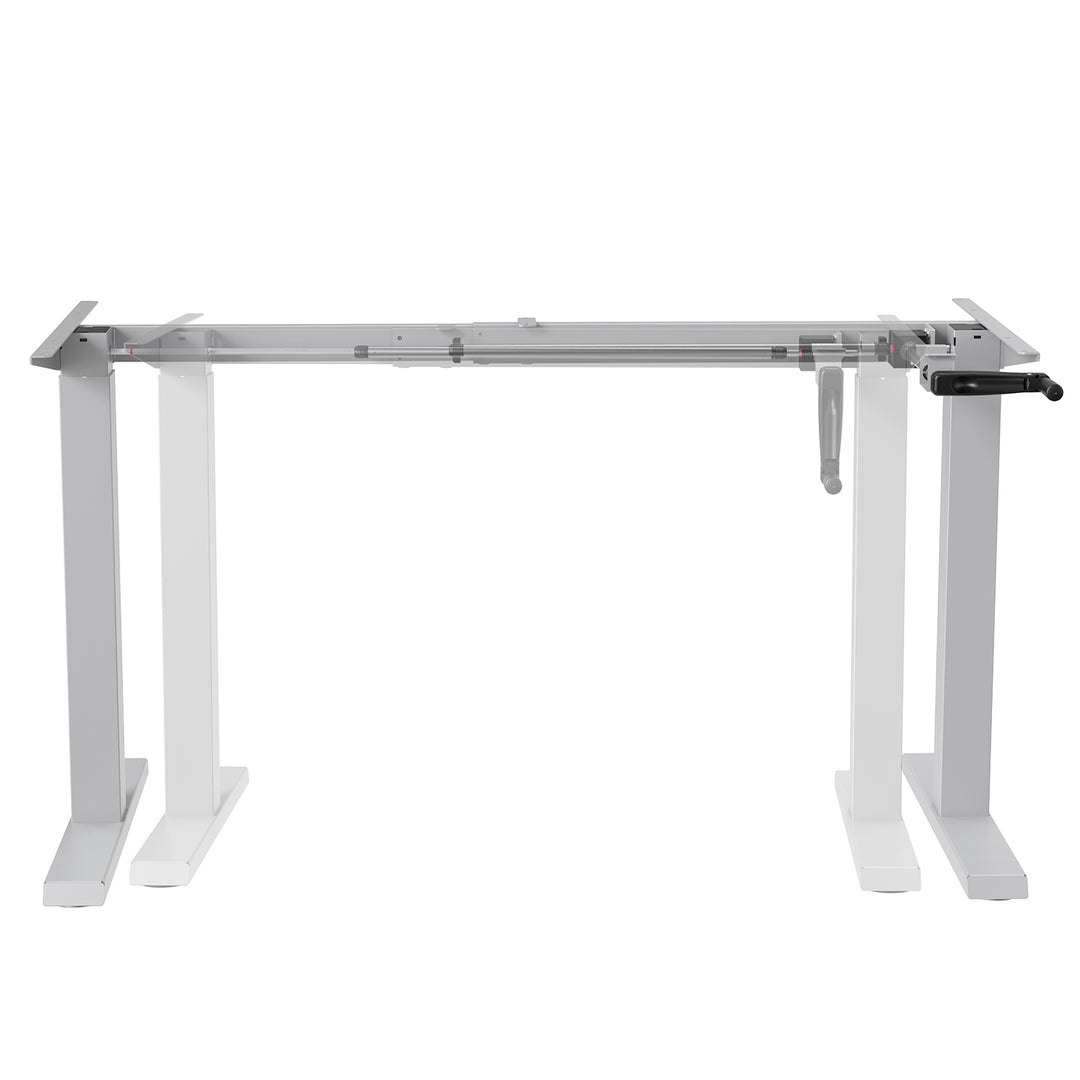 Ergo Office ER-402 W Telaio della scrivania con regolazione manuale dell'altezza, max 70 kg, altezza massima 130 cm, senza piano d'appoggio, bianco