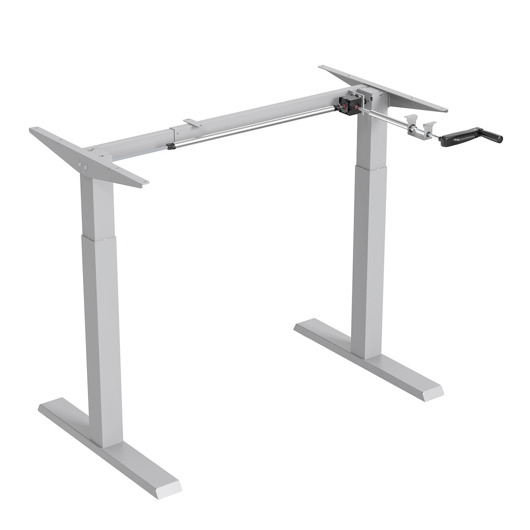 Ergo Office ER-402 W Telaio della scrivania con regolazione manuale dell'altezza, max 70 kg, altezza massima 130 cm, senza piano d'appoggio, bianco