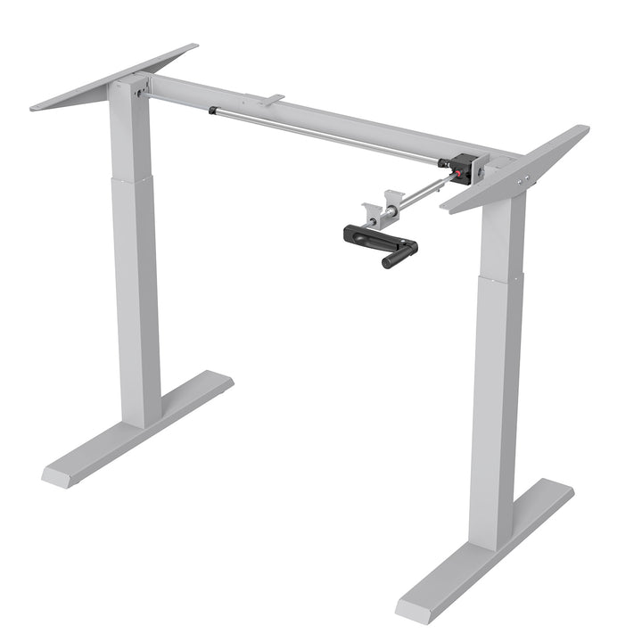Ergo Office ER-402 W Telaio della scrivania con regolazione manuale dell'altezza, max 70 kg, altezza massima 130 cm, senza piano d'appoggio, bianco