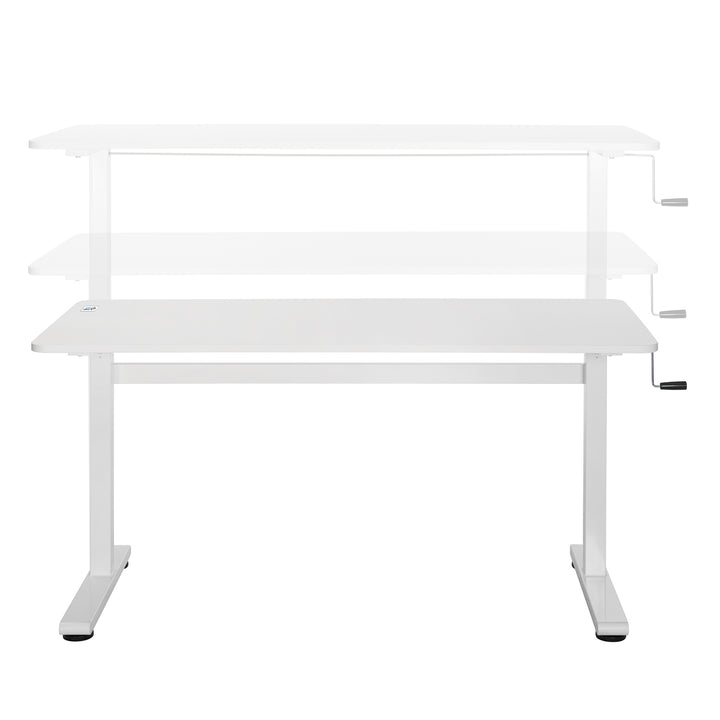 Scrivania manuale regolabile in altezza Ergo Office, max 40 kg, altezza massima 117 cm, con piano di lavoro sit/stand, ER-401 W