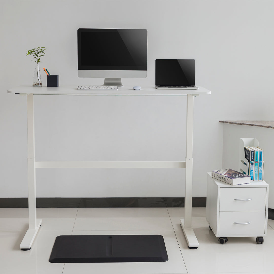 Scrivania manuale regolabile in altezza Ergo Office, max 40 kg, altezza massima 117 cm, con piano di lavoro sit/stand, ER-401 W