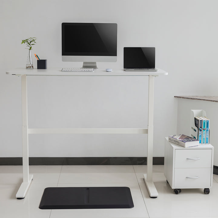 Scrivania manuale regolabile in altezza Ergo Office, max 40 kg, altezza massima 117 cm, con piano di lavoro sit/stand, ER-401 W