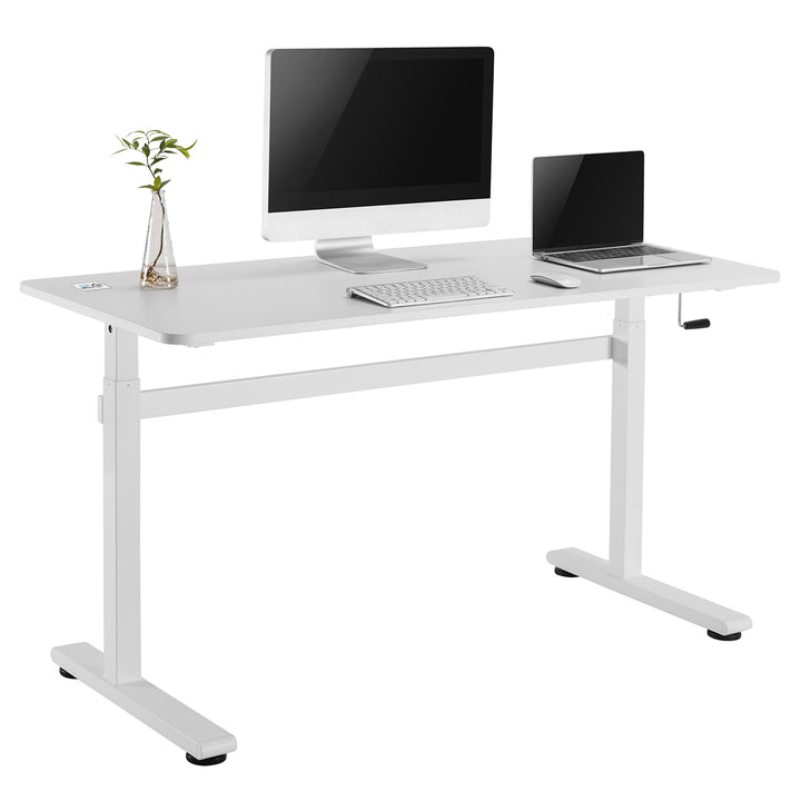 Scrivania manuale regolabile in altezza Ergo Office, max 40 kg, altezza massima 117 cm, con piano di lavoro sit/stand, ER-401 W