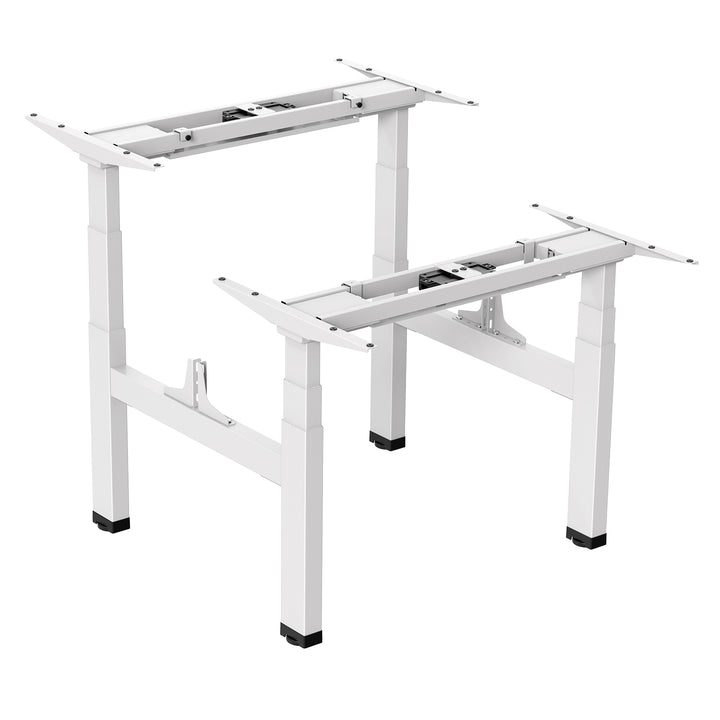 Ergo Office ER-404W Telaio per scrivania doppia scrivania Sit-Stand elettrica regolazione dell'altezza senza piano d'appoggio fino a 2x125kg altezza massima 128cm Bianco