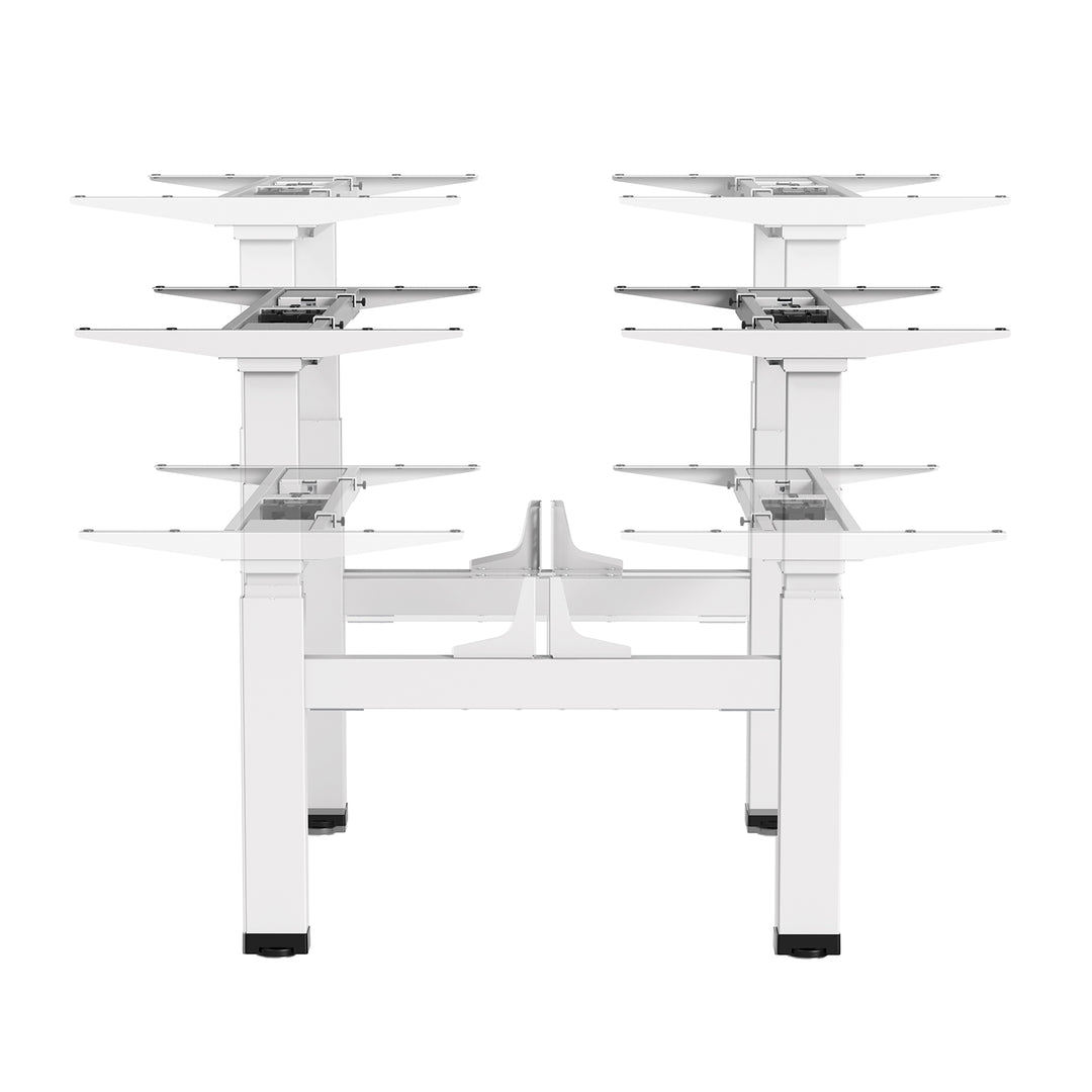 Ergo Office ER-404W Telaio per scrivania doppia scrivania Sit-Stand elettrica regolazione dell'altezza senza piano d'appoggio fino a 2x125kg altezza massima 128cm Bianco