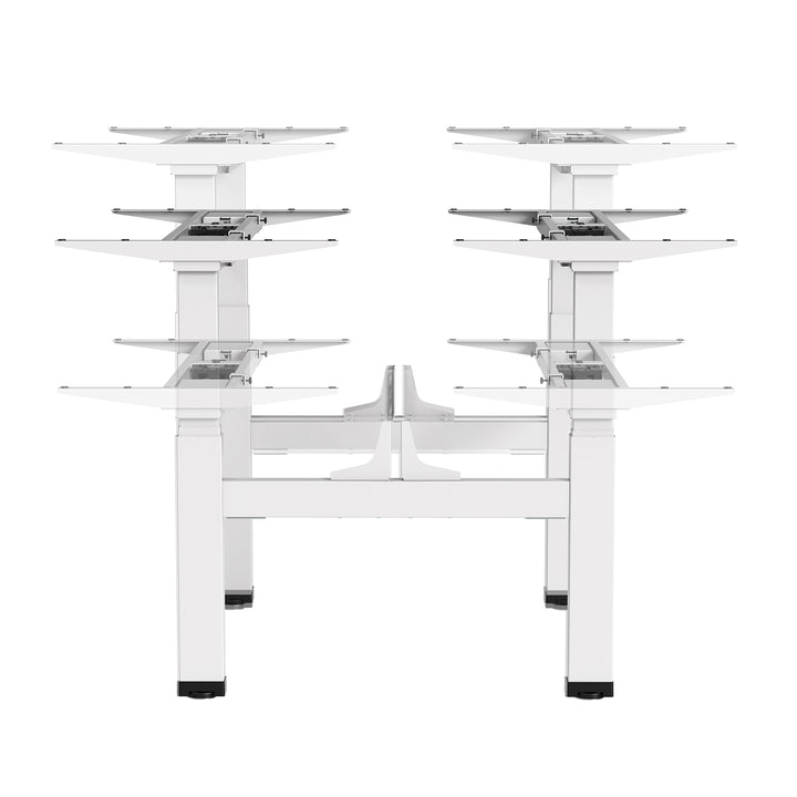 Ergo Office ER-404W Telaio per scrivania doppia scrivania Sit-Stand elettrica regolazione dell'altezza senza piano d'appoggio fino a 2x125kg altezza massima 128cm Bianco