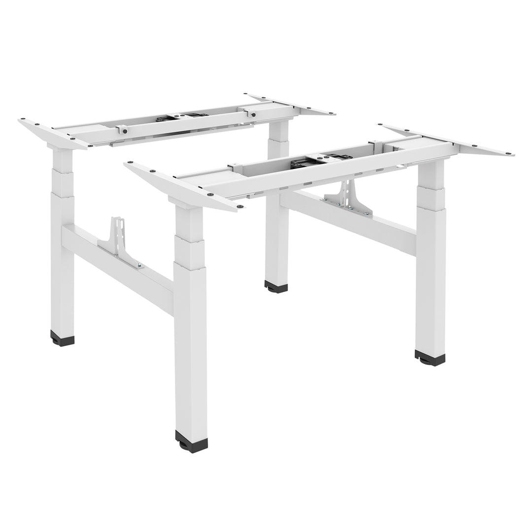 Ergo Office ER-404W Telaio per scrivania doppia scrivania Sit-Stand elettrica regolazione dell'altezza senza piano d'appoggio fino a 2x125kg altezza massima 128cm Bianco