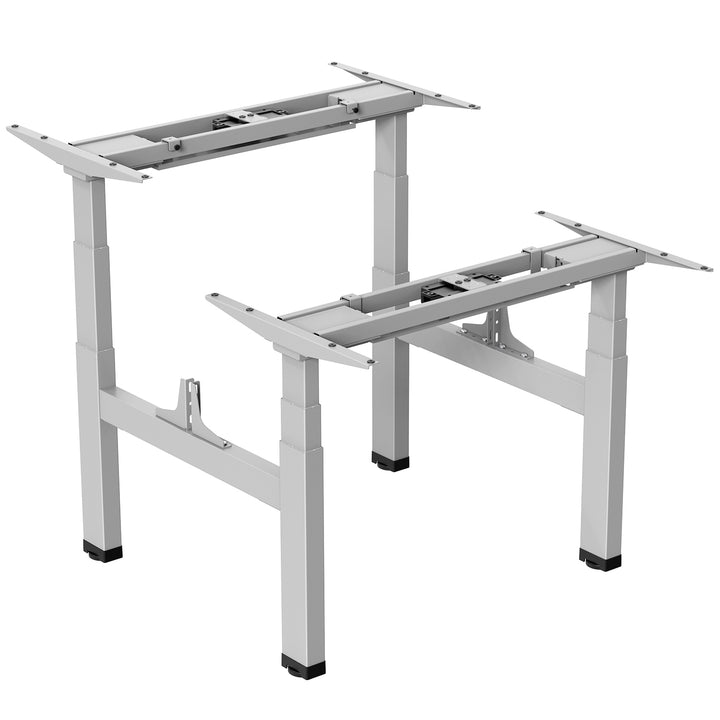 Scrivania elettrica Ergo Office regolabile a doppia altezza, altezza massima 128 cm, max 125 kg x2, senza piano di lavoro (2 parti), grigio, ER-404G