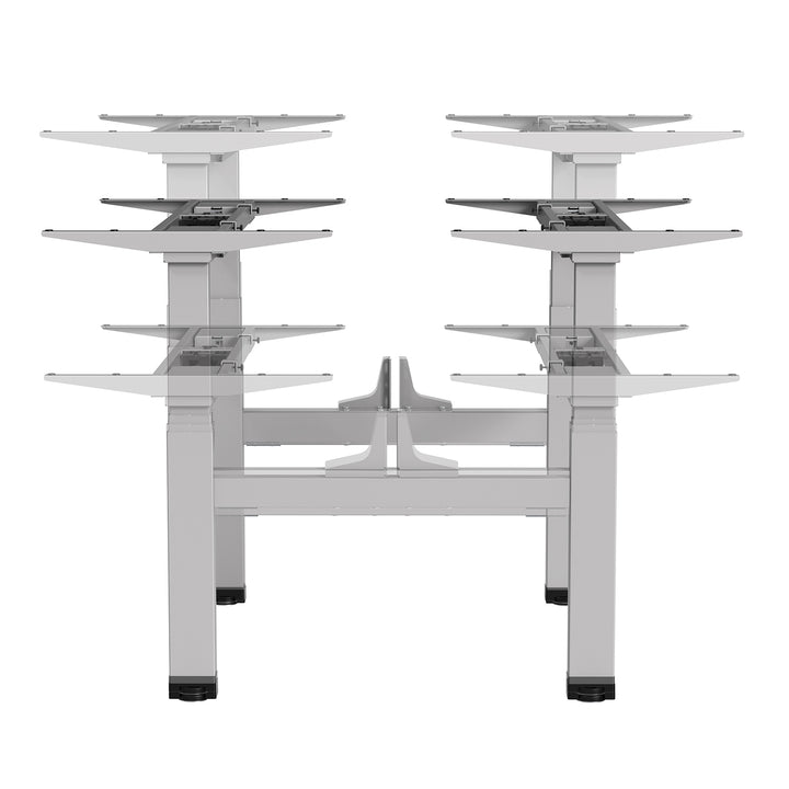 Scrivania elettrica Ergo Office regolabile a doppia altezza, altezza massima 128 cm, max 125 kg x2, senza piano di lavoro (2 parti), grigio, ER-404G