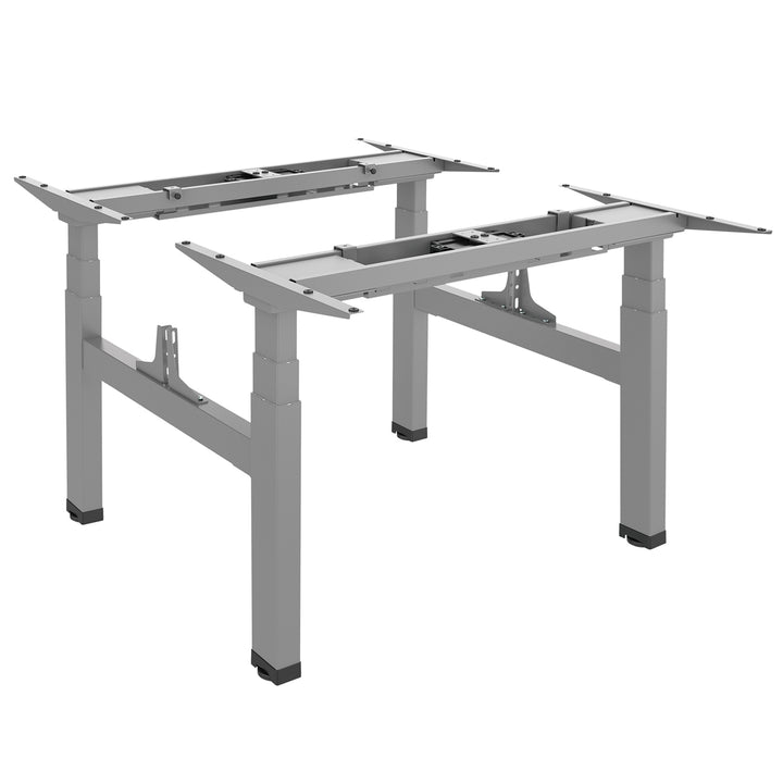 Scrivania elettrica Ergo Office regolabile a doppia altezza, altezza massima 128 cm, max 125 kg x2, senza piano di lavoro (2 parti), grigio, ER-404G