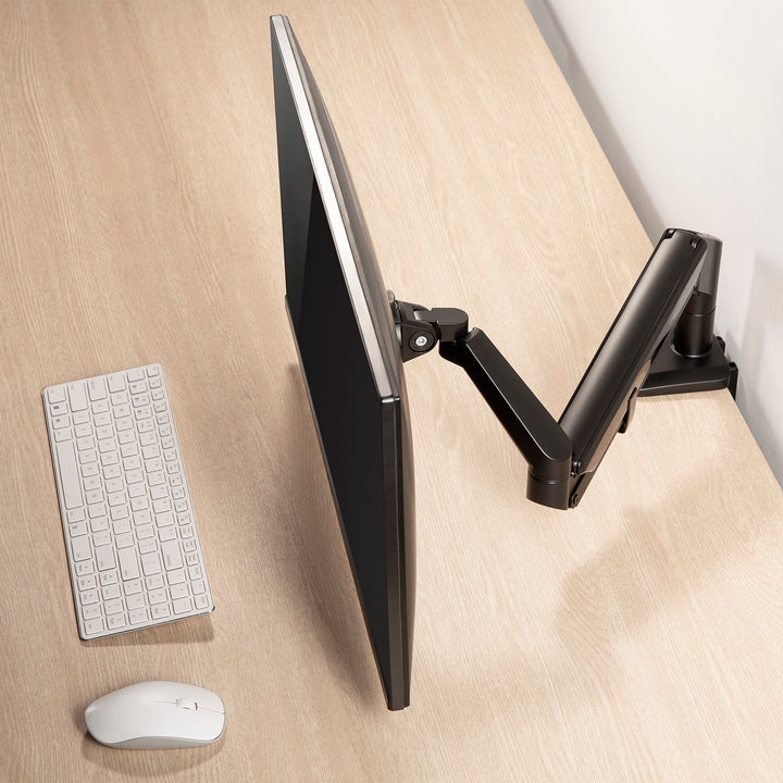 Supporto per monitor con molla a gas Supporto da tavolo Braccio per monitor Girevole Inclinazione Ruotabile 13"-32" fino a 9kg VESA 75x75 100x100 (Nero)
