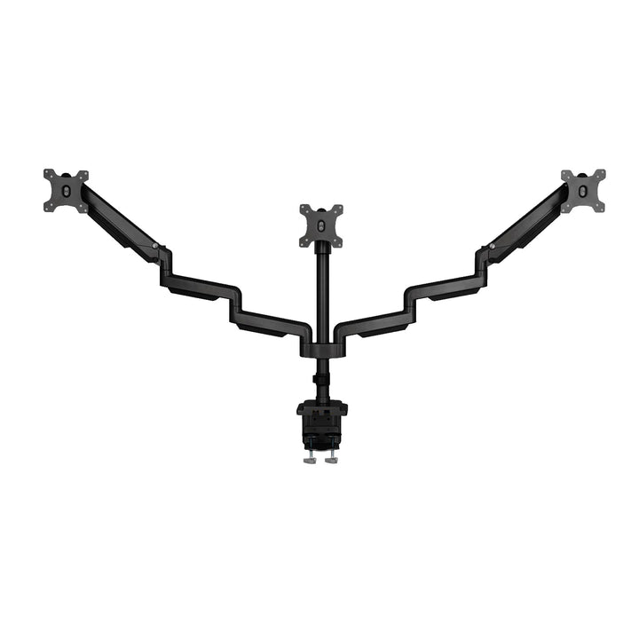 Supporto da scrivania per tre monitor con molla a gas USB 3.0, regolabile in altezza, inclinabile, girevole da 13"-30" fino a 7 kg,