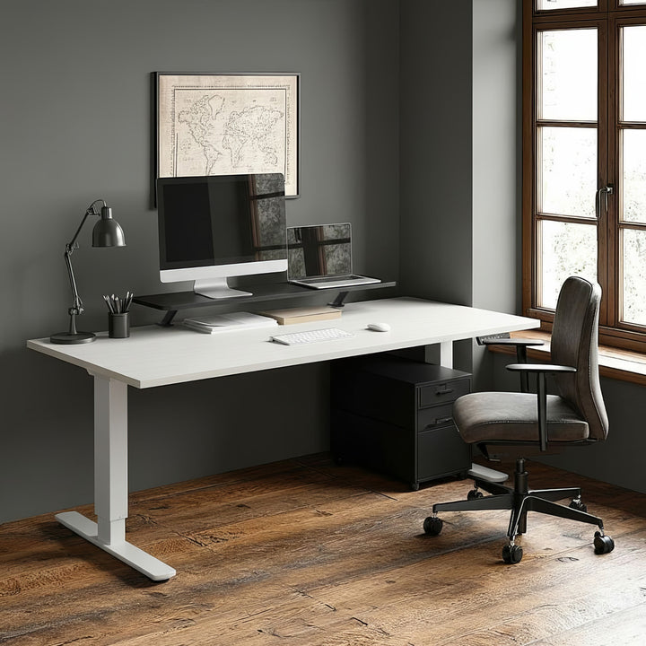 Ergo Office ER-409 Supporto per monitor 13"~32" fino a max. 20kg Ripiano da tavolo 100x26cm Mensola Supporto da tavolo