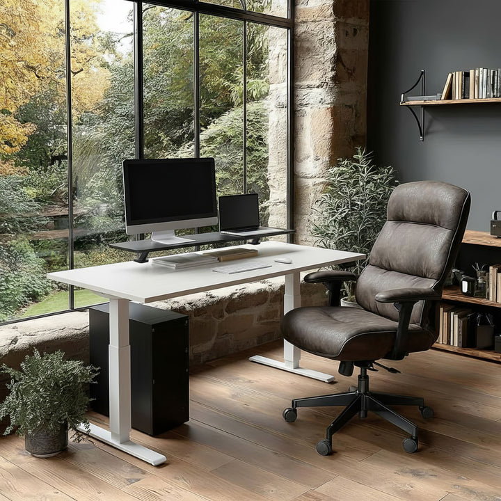 Ergo Office ER-409 Supporto per monitor 13"~32" fino a max. 20kg Ripiano da tavolo 100x26cm Mensola Supporto da tavolo