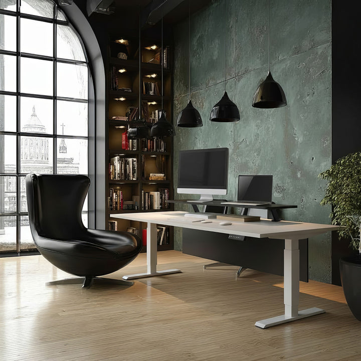 Ergo Office ER-409 Supporto per monitor 13"~32" fino a max. 20kg Ripiano da tavolo 100x26cm Mensola Supporto da tavolo