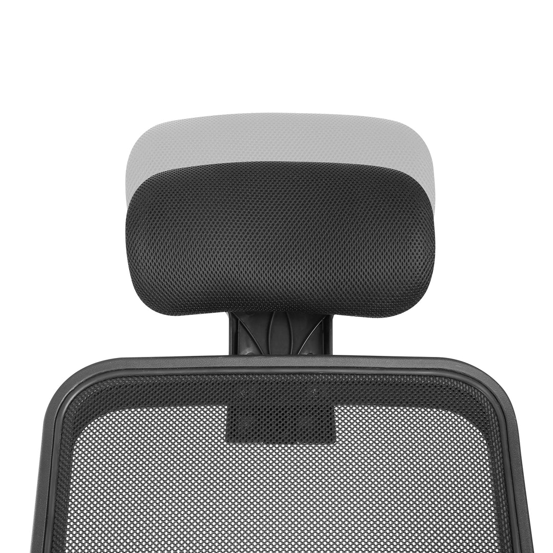 Ergo Office ER-413 Sedia da ufficio ergonomica a rete con schienale alto, poggiatesta regolabile, max 150 kg