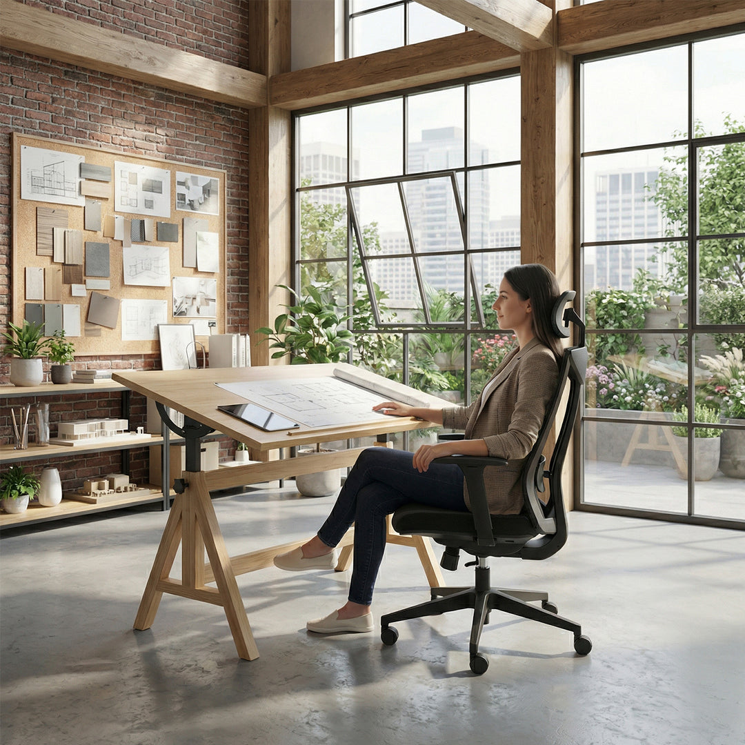 Sedia da ufficio ergonomica con ruote e supporto lombare, sedia girevole, regolabile in altezza, funzione di inclinazione dello schienale Sedia da scrivania,carico massimo 150 kg