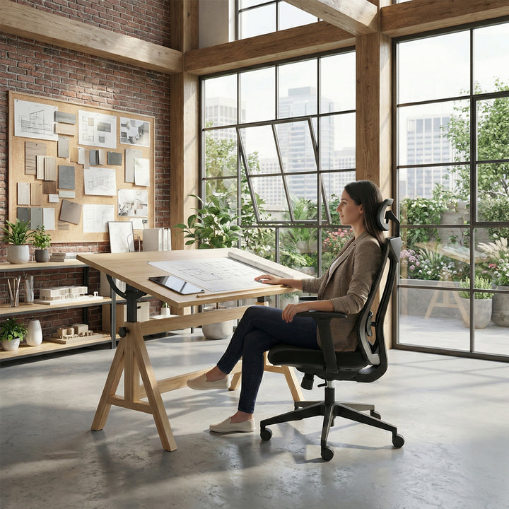 Sedia da ufficio ergonomica con ruote e supporto lombare, sedia girevole, regolabile in altezza, funzione di inclinazione dello schienale Sedia da scrivania,carico massimo 150 kg