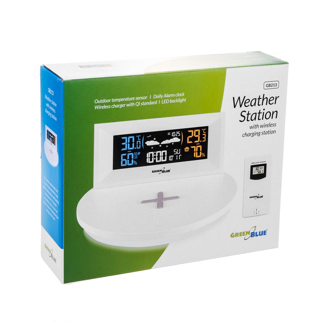 Stazione Meteorologica Wireless Con Display A Colori, Termometro Interno/esterno, Previsioni 12 Ore E Sveglia Doppia
