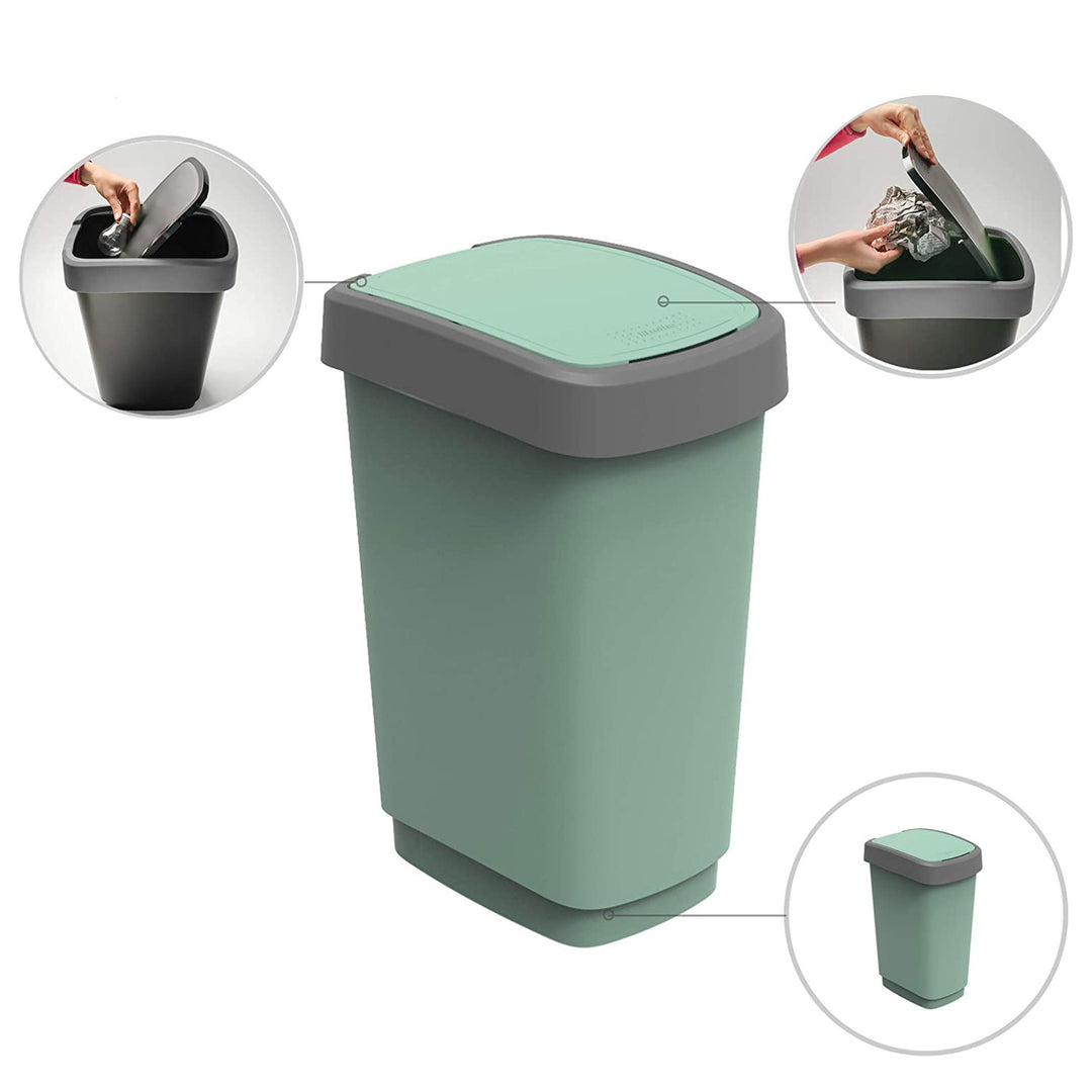 Portarifiuti inclinabile Rotho Twist ECO 25L verde