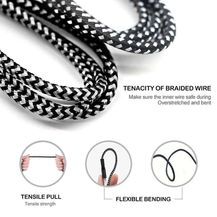 Cavo da USB a USB-Type-C, cavo di ricarica Cavo dati Fast Charge 5V / 2,4A da 1 m, cavo di ricarica rapida, cavo di collegamento intrecciato in nylon ad alta velocità, trasmissione dati (USB-Type C) ...