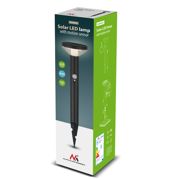 Maclean  MCE465 B Lampada solare LED da Incasso con sensore di movimento e sensore crepuscolare 3 Modalità di Funzionamento