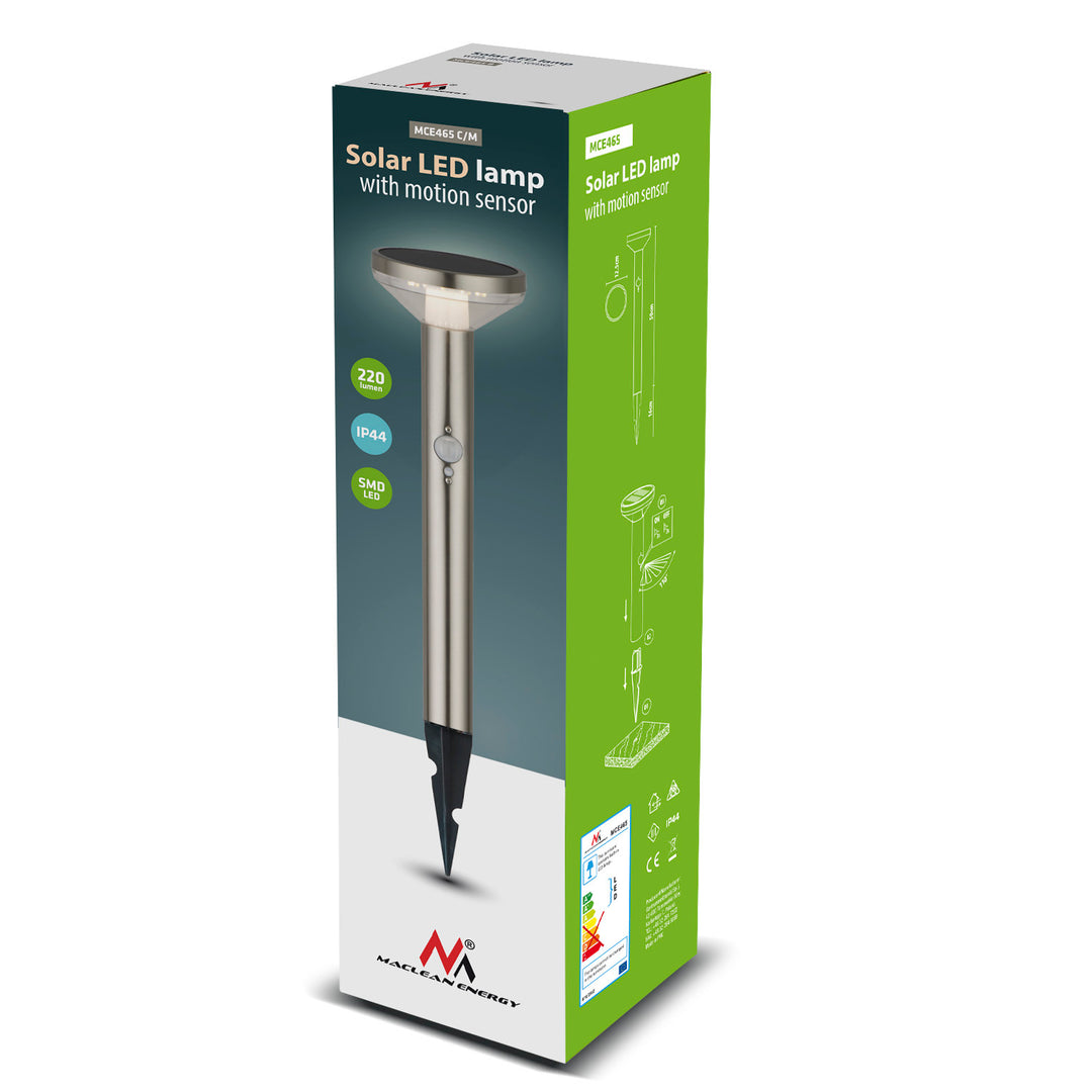Maclean  MCE465 C Lampada solare LED da giardino sensore di movimento e sensore crepuscolare 3 Modalità di Funzionamento