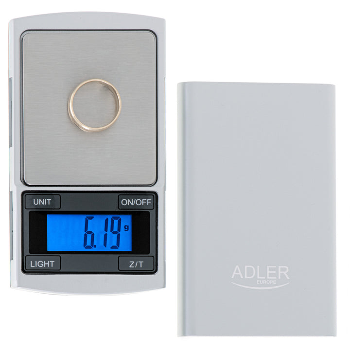 Bilancia di precisione Adler, display LCD, fino a 100 g, AD 3168