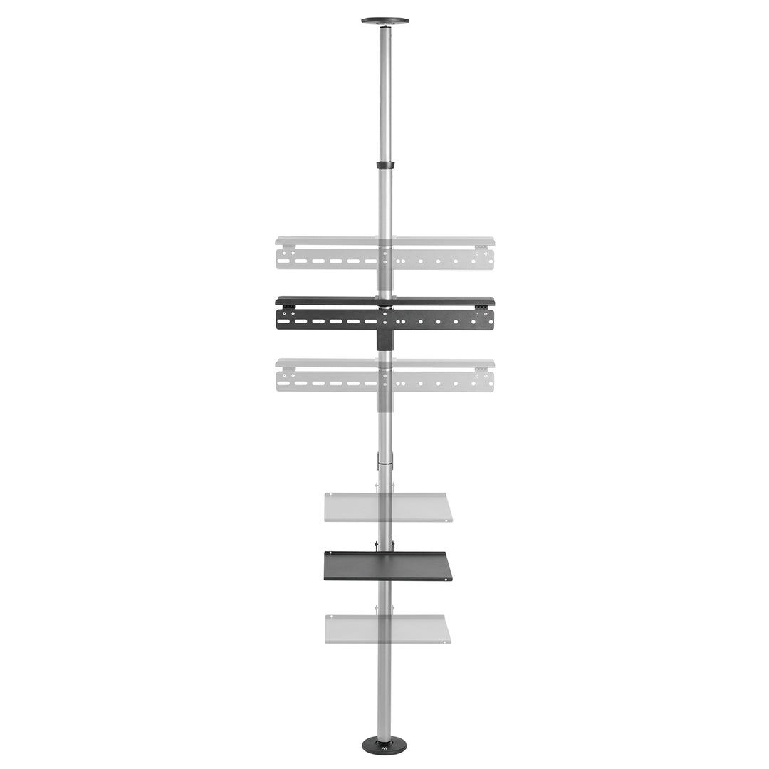 Maclean MC-791N Porta TV telescopico, soffitto e pavimento con mensola  37 "-70", max. 30 kg