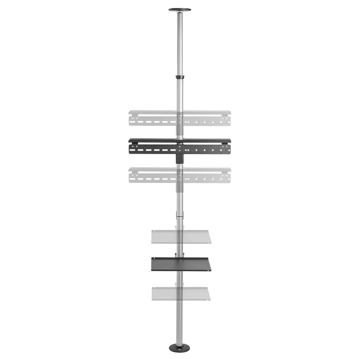 Maclean MC-791N Porta TV telescopico, soffitto e pavimento con mensola  37 "-70", max. 30 kg