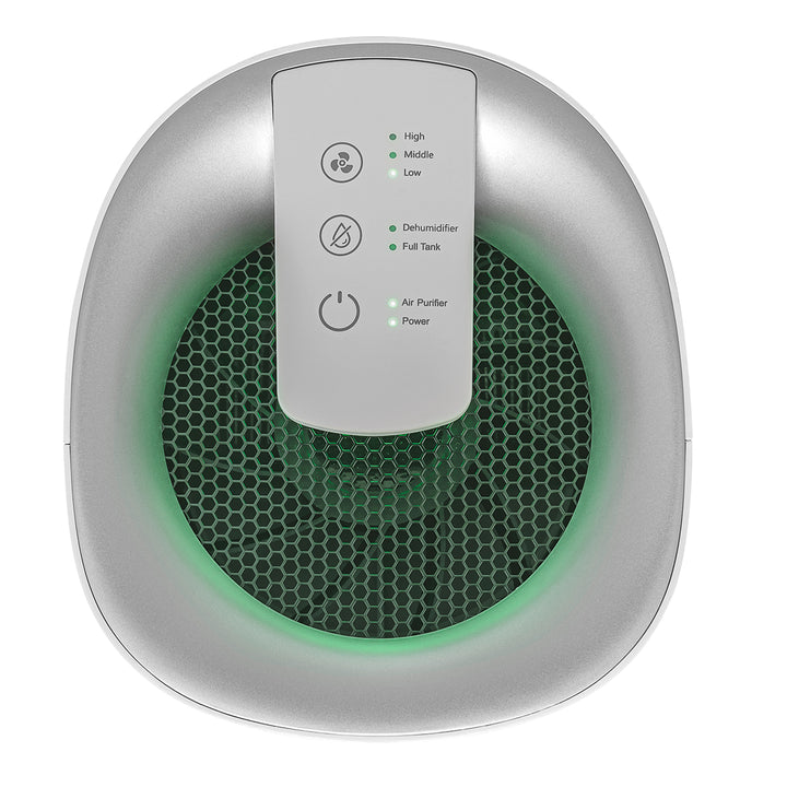 Concept Perfect Air OV1200 deumidificatore e purificatore d'aria 2 in 1 750 ml / giorno per stanze fino a 25m2 Filtrazione a 3 stadi Purificatore d'aria per ambienti con filtro a carbone Hepa 13 1L (bianco)