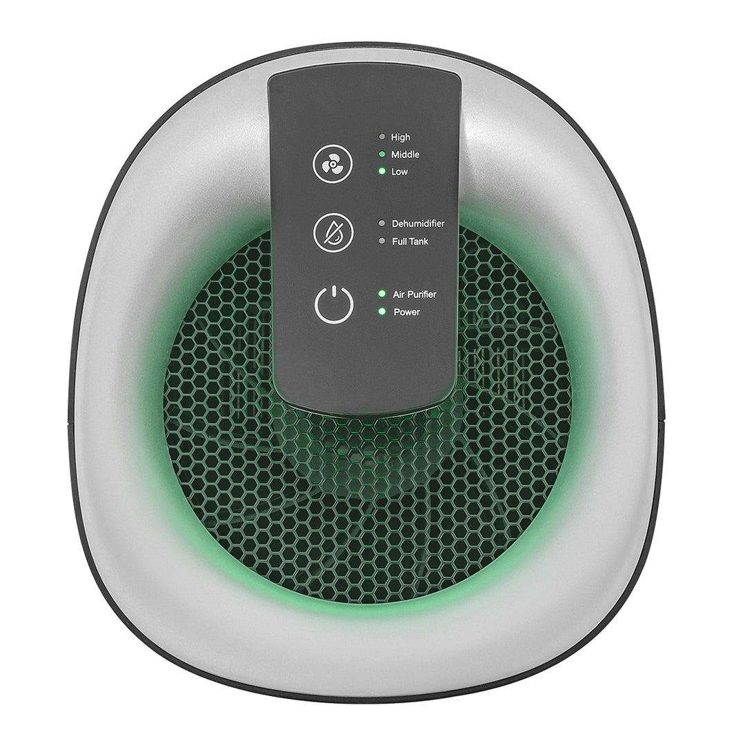 Concept Perfect Air OV1210 Deumidificatore e purificatore d'aria 2in1 750 ml/giorno per stanze fino a 25m2 Filtrazione a 3 stadi Depuratore d'aria per ambiente con filtro a carbone Hepa 13 1L (nero)