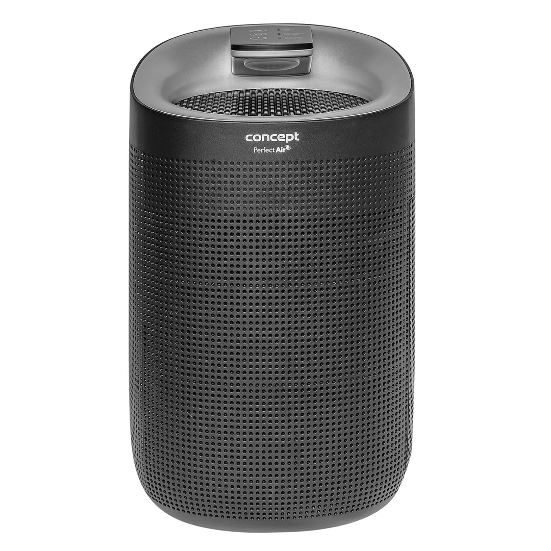 Concept Perfect Air OV1210 Deumidificatore e purificatore d'aria 2in1 750 ml/giorno per stanze fino a 25m2 Filtrazione a 3 stadi Depuratore d'aria per ambiente con filtro a carbone Hepa 13 1L (nero)