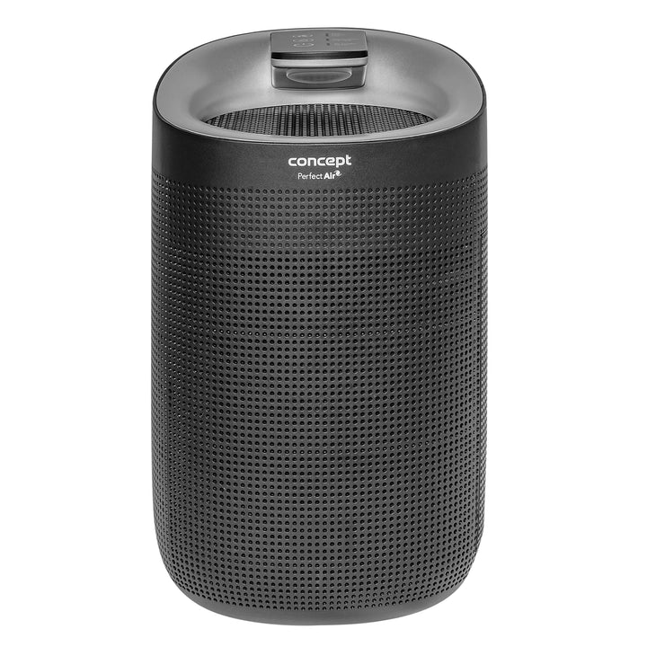 Concept Perfect Air OV1210 Deumidificatore e purificatore d'aria 2in1 750 ml/giorno per stanze fino a 25m2 Filtrazione a 3 stadi Depuratore d'aria per ambiente con filtro a carbone Hepa 13 1L (nero)