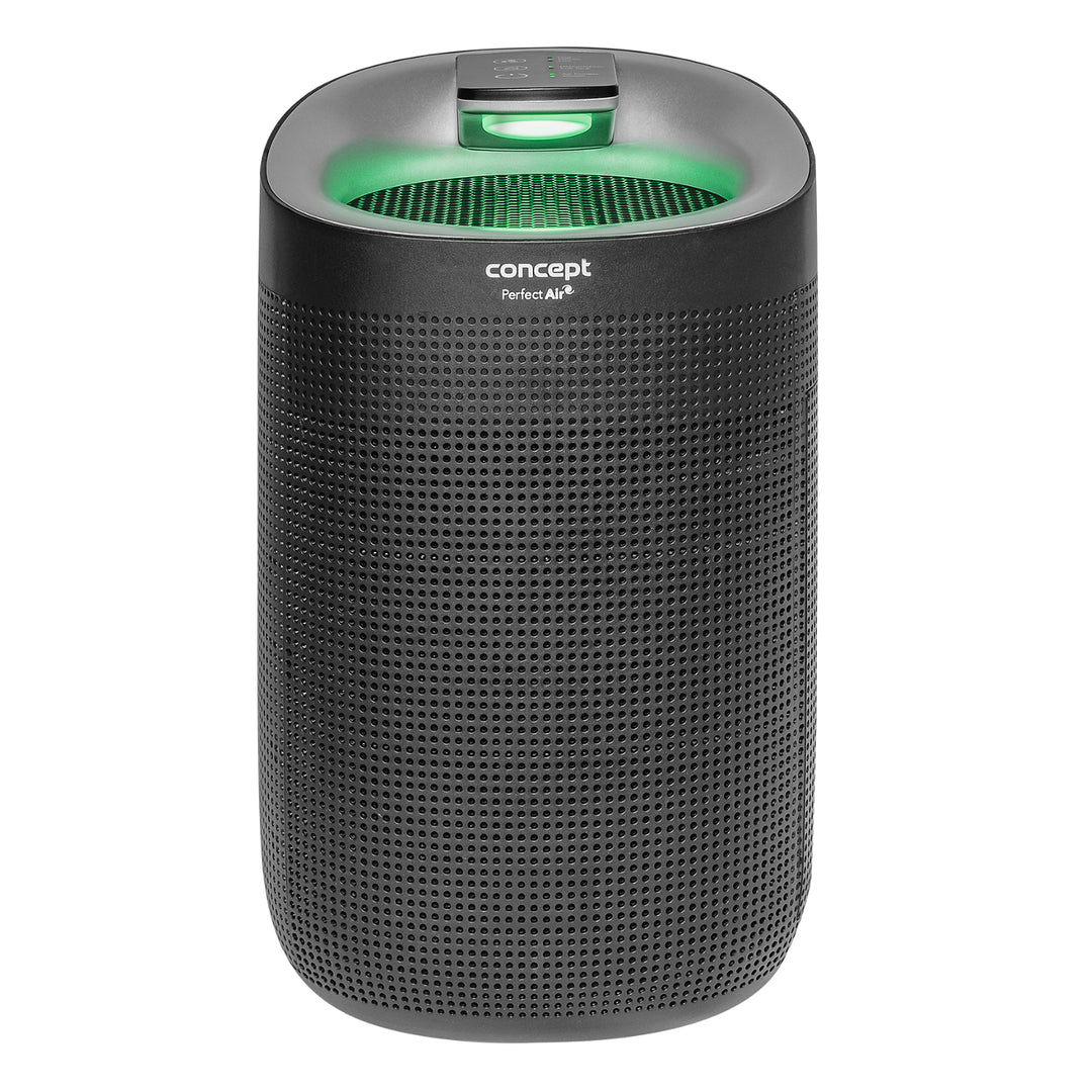 Concept Perfect Air OV1210 Deumidificatore e purificatore d'aria 2in1 750 ml/giorno per stanze fino a 25m2 Filtrazione a 3 stadi Depuratore d'aria per ambiente con filtro a carbone Hepa 13 1L (nero)