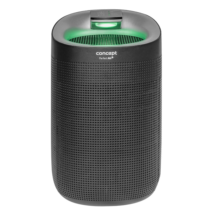 Concept Perfect Air OV1210 Deumidificatore e purificatore d'aria 2in1 750 ml/giorno per stanze fino a 25m2 Filtrazione a 3 stadi Depuratore d'aria per ambiente con filtro a carbone Hepa 13 1L (nero)