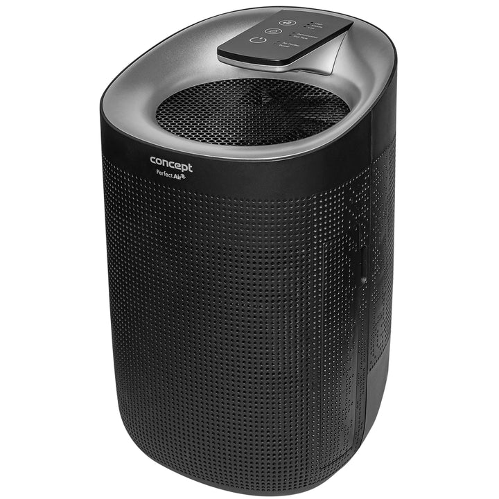 Concept Perfect Air OV1210 Deumidificatore e purificatore d'aria 2in1 750 ml/giorno per stanze fino a 25m2 Filtrazione a 3 stadi Depuratore d'aria per ambiente con filtro a carbone Hepa 13 1L (nero)