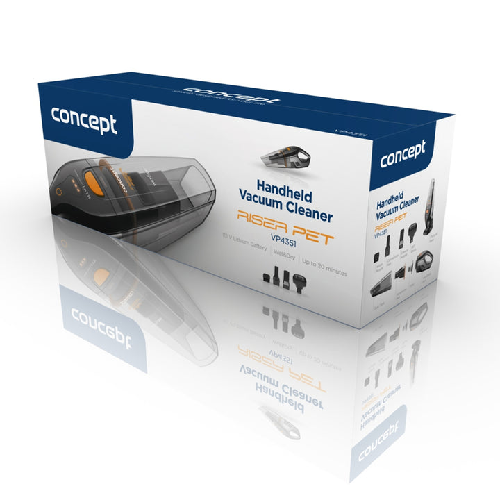 Concept Wet & Dry Riser Pet 11.1V  Aspirapolvere portatile  Spazzola per peli animali a secco e umido senza fili 2200 mAh Filtro HEPA