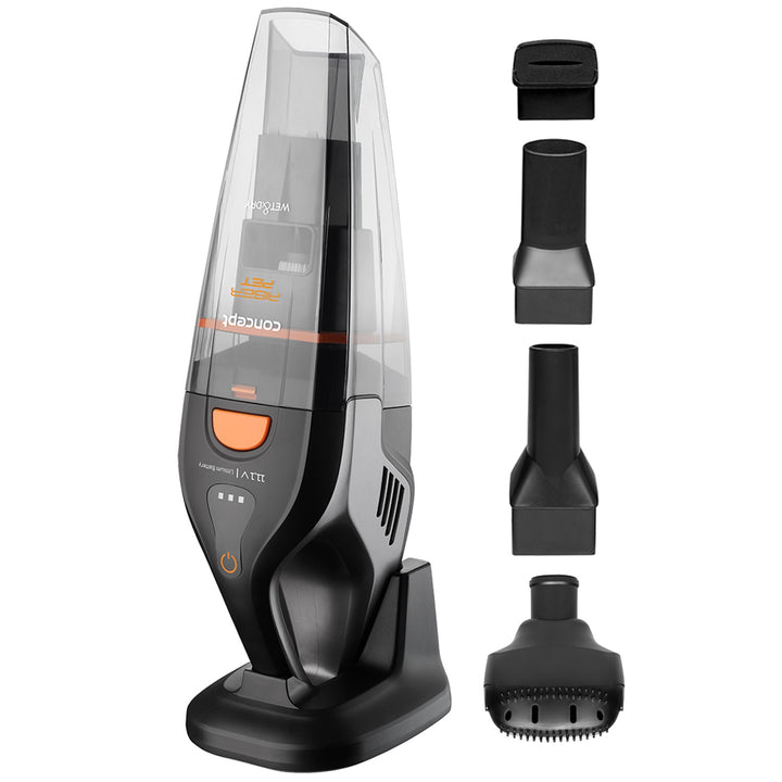 Concept Wet & Dry Riser Pet 11.1V  Aspirapolvere portatile  Spazzola per peli animali a secco e umido senza fili 2200 mAh Filtro HEPA