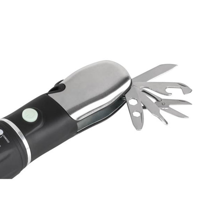 Torcia multifunzionale  8 funzioni 3 modalità di illuminazione 3W 120 lm a 80 m a batteria