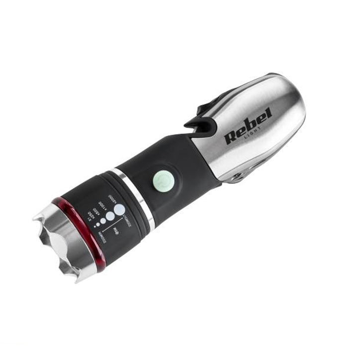 Torcia multifunzionale  8 funzioni 3 modalità di illuminazione 3W 120 lm a 80 m a batteria