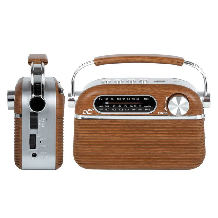 RADIO PORTATILE RETRO LTC NIDA BLUETOOTH, BATTERIA INTEGRATA AM / FM / MP3 / USB / SD 1200 MAH