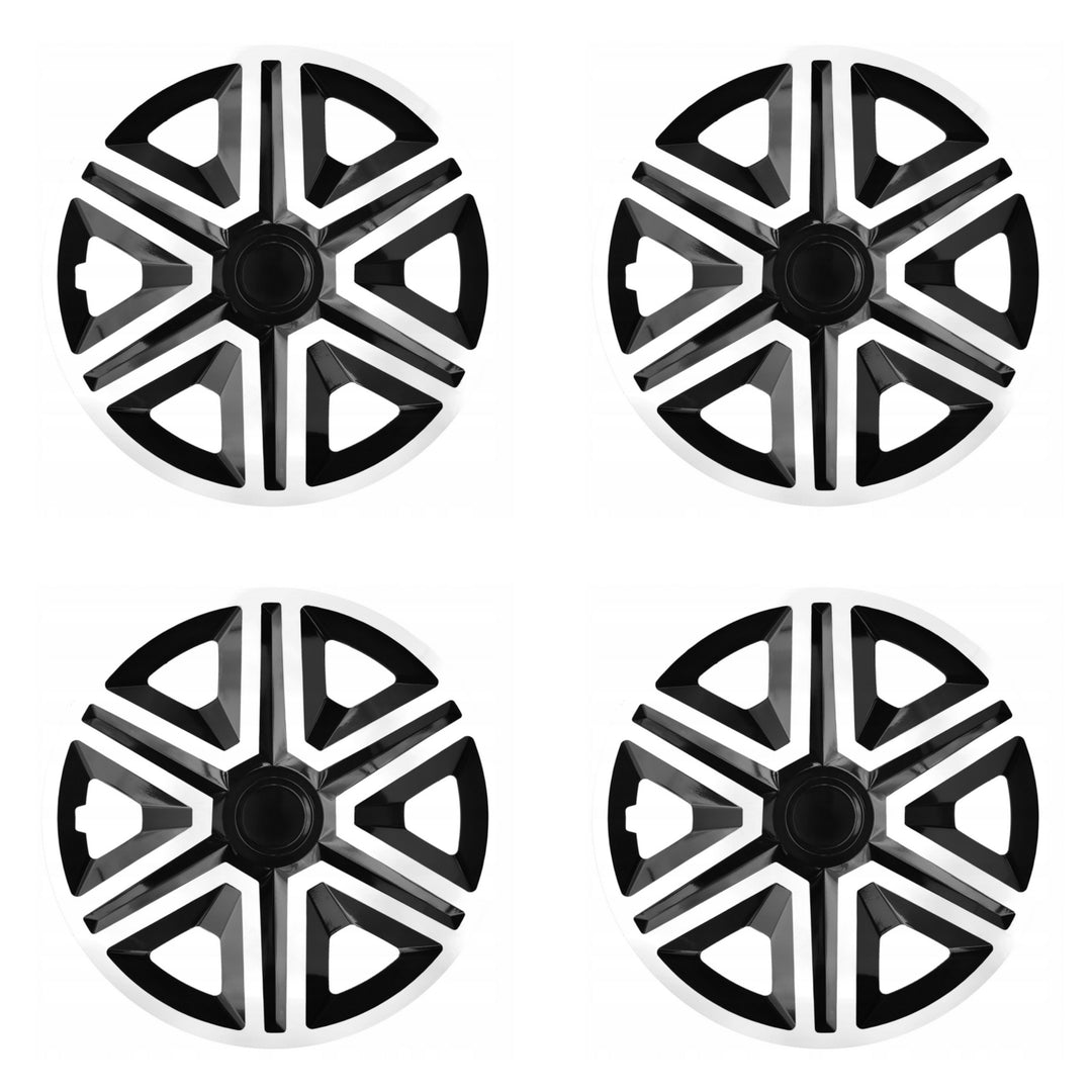 Set di coprimozzi ACTION da 16" doppio colore bianco/nero 4 pezzi