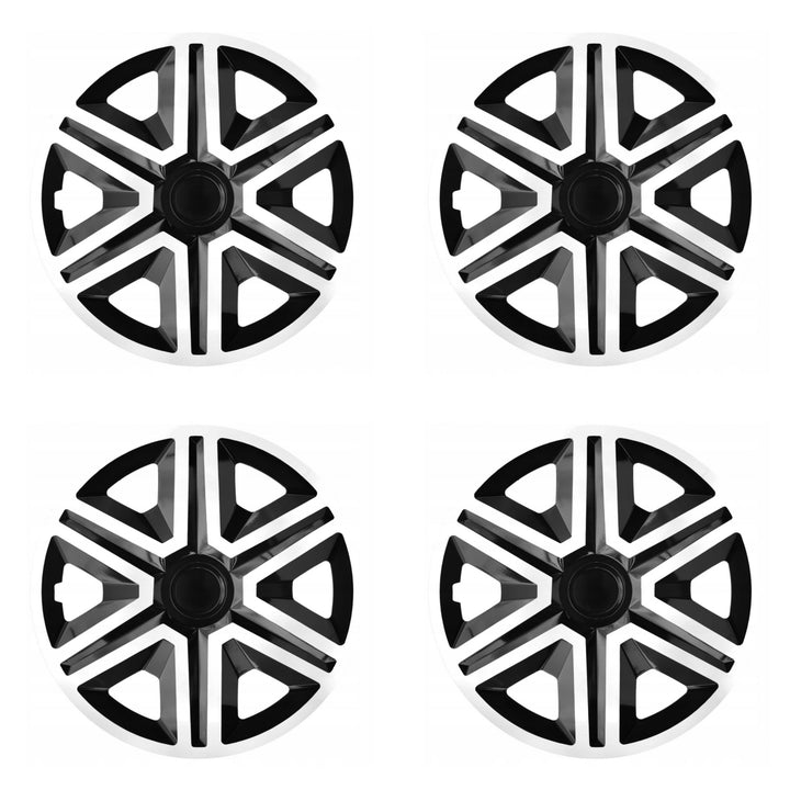 Set di coprimozzi ACTION da 16" doppio colore bianco/nero 4 pezzi