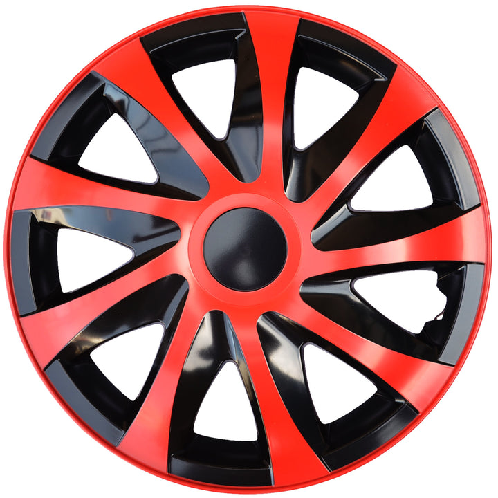 Set di coprimozzi DRACO 13" rosso/nero 4 pezzi