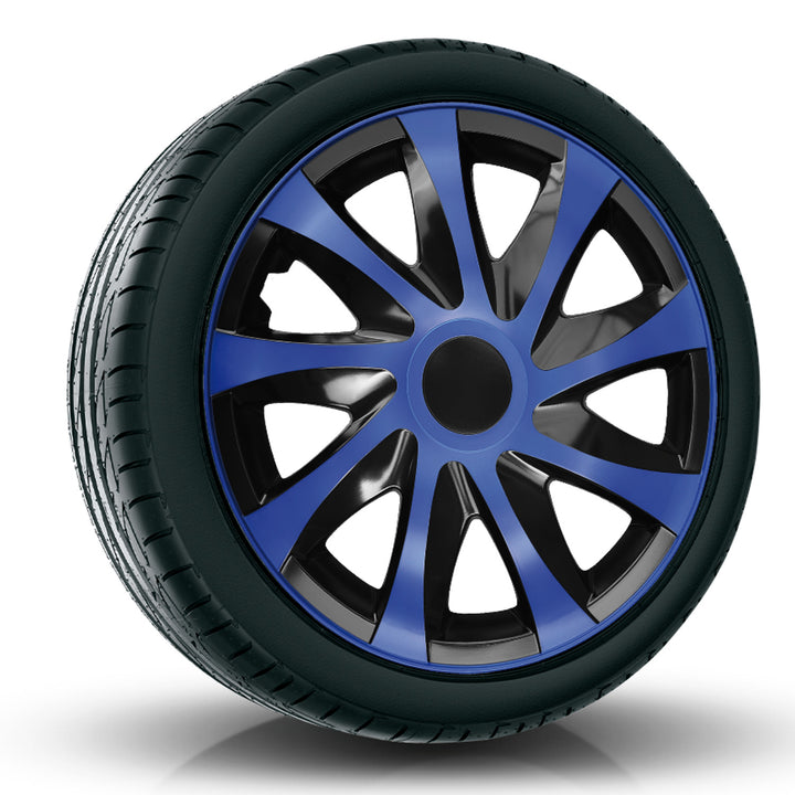 Set di coprimozzi DRACO 15" blu/nero 4 pezzi