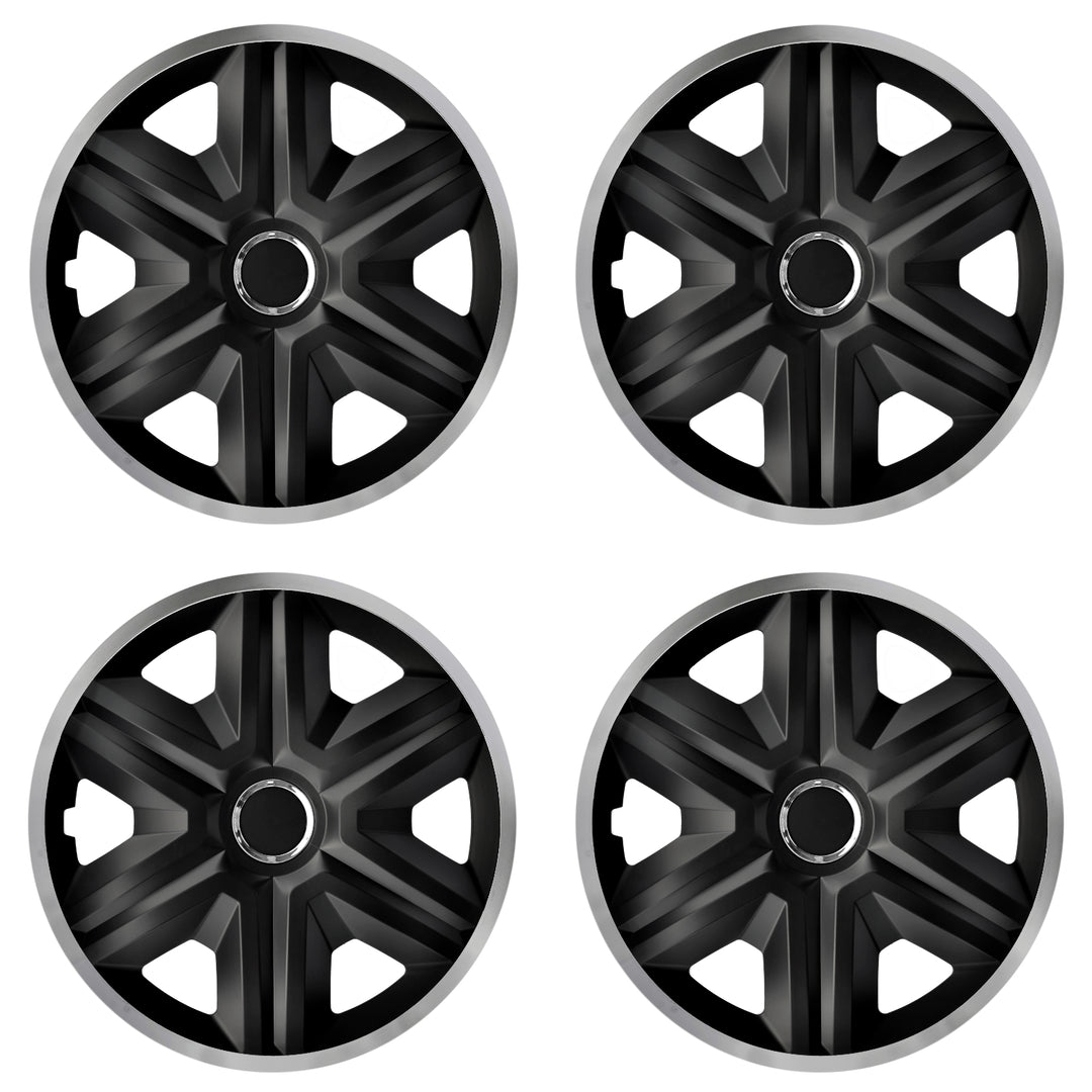 Tappi 16" NRM FAST LUX SILVER argento/nero 4 pz.