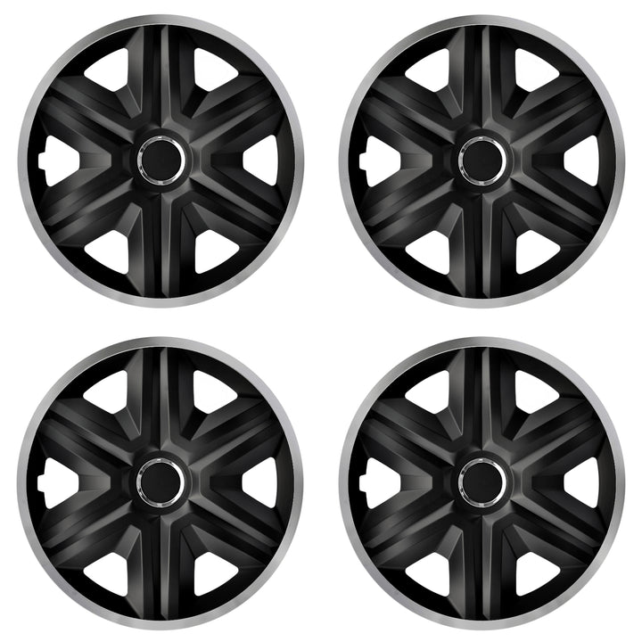 Tappi 16" NRM FAST LUX SILVER argento/nero 4 pz.